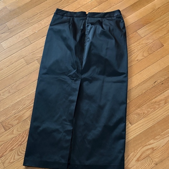 Talbots Classic Satin Long Black Pencil Skirt - Picture 5 of 8